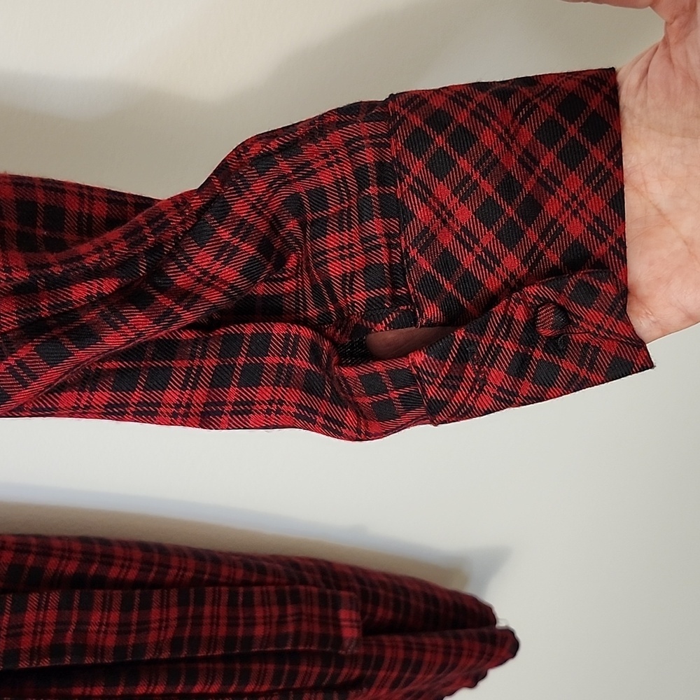 NWTs Sanctuary size 8 deep red front tie tunic dress faux wrap button sleeve - Picture 7 of 9